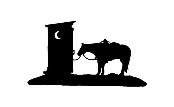 570x350 Outhouse With Trail Riding Western Horse Decal Vinyl Trailer