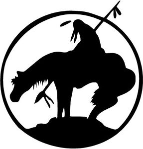 287x300 End Of The Trail Indian Chief Horse Spear Ride Days Vinyl Decal