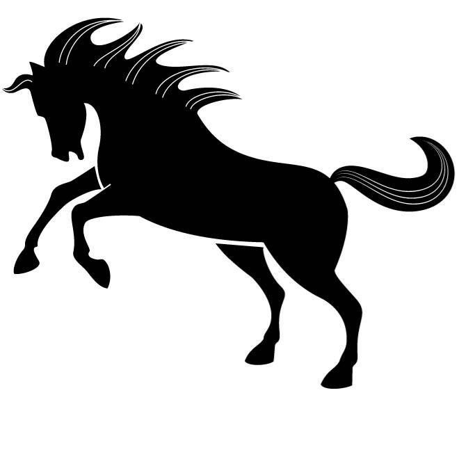 660x660 Stallion Standing On Hind Legs Silhouette Float And Trailer Car