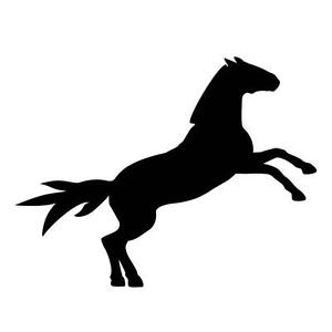 300x300 Black Horse Jumping Silhouette Float And Trailer Car Decal Sticker