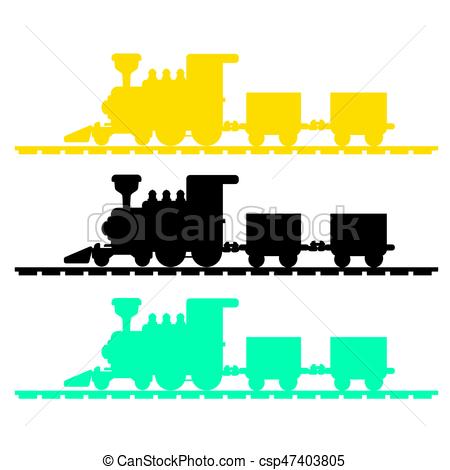 450x470 Image Of Train Silhouette Vector Isolated On White Vector
