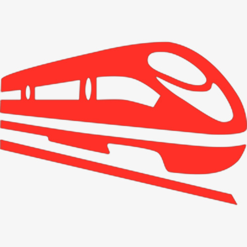 500x500 Red High Iron Silhouette, Train, Vehicle, High Speed Train Png