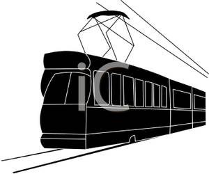 300x250 Silhouette Of An Electric Passenger Train