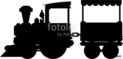 500x240 Cartoon Toy Train In Silhouette Stock Image And Royalty Free