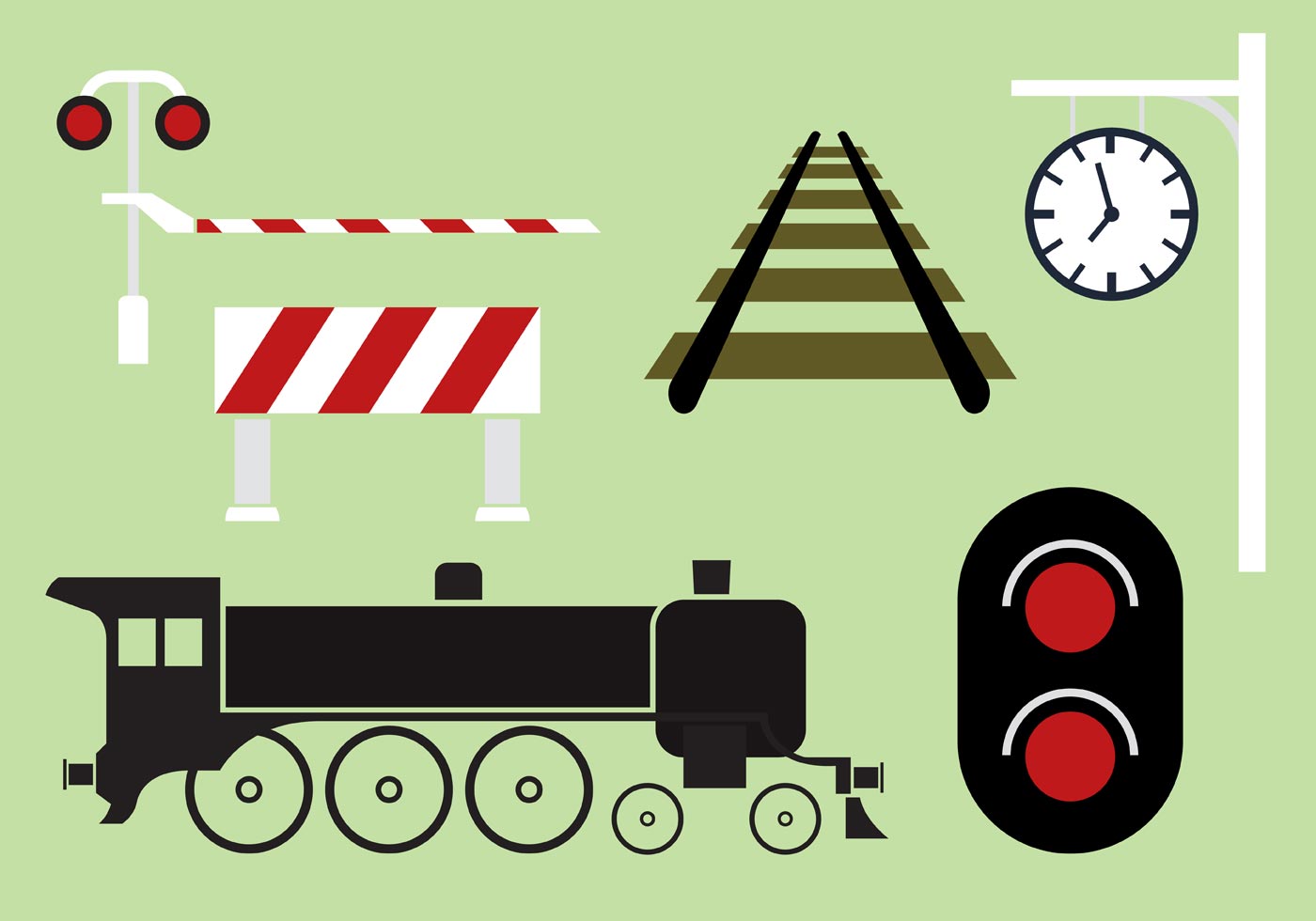 1400x980 Railway Vector Collection