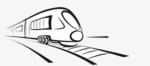 500x220 A Silhouette Of High Iron On A Railroad Track, Silhouette, Blue