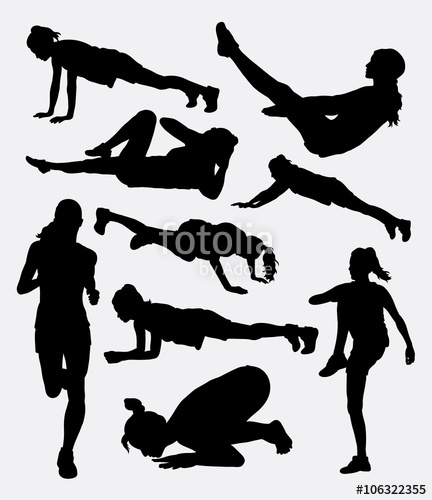 432x500 Pilates Female Training Sport Activity Silhouette. Good Use