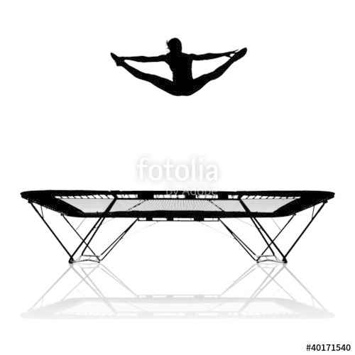 500x500 Silhouette Of Girl On Trampoline Stock Photo And Royalty Free