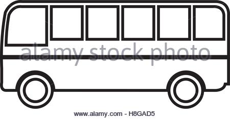 450x233 Bus Transport Silhouette Icon Vector Illustration Design Stock