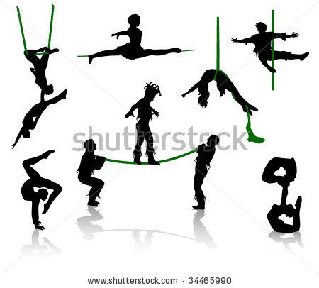 450x406 Circus Trapeze Silhouette