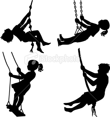 357x380 Boys And Girls Having Fun On Different Swings Including Rope