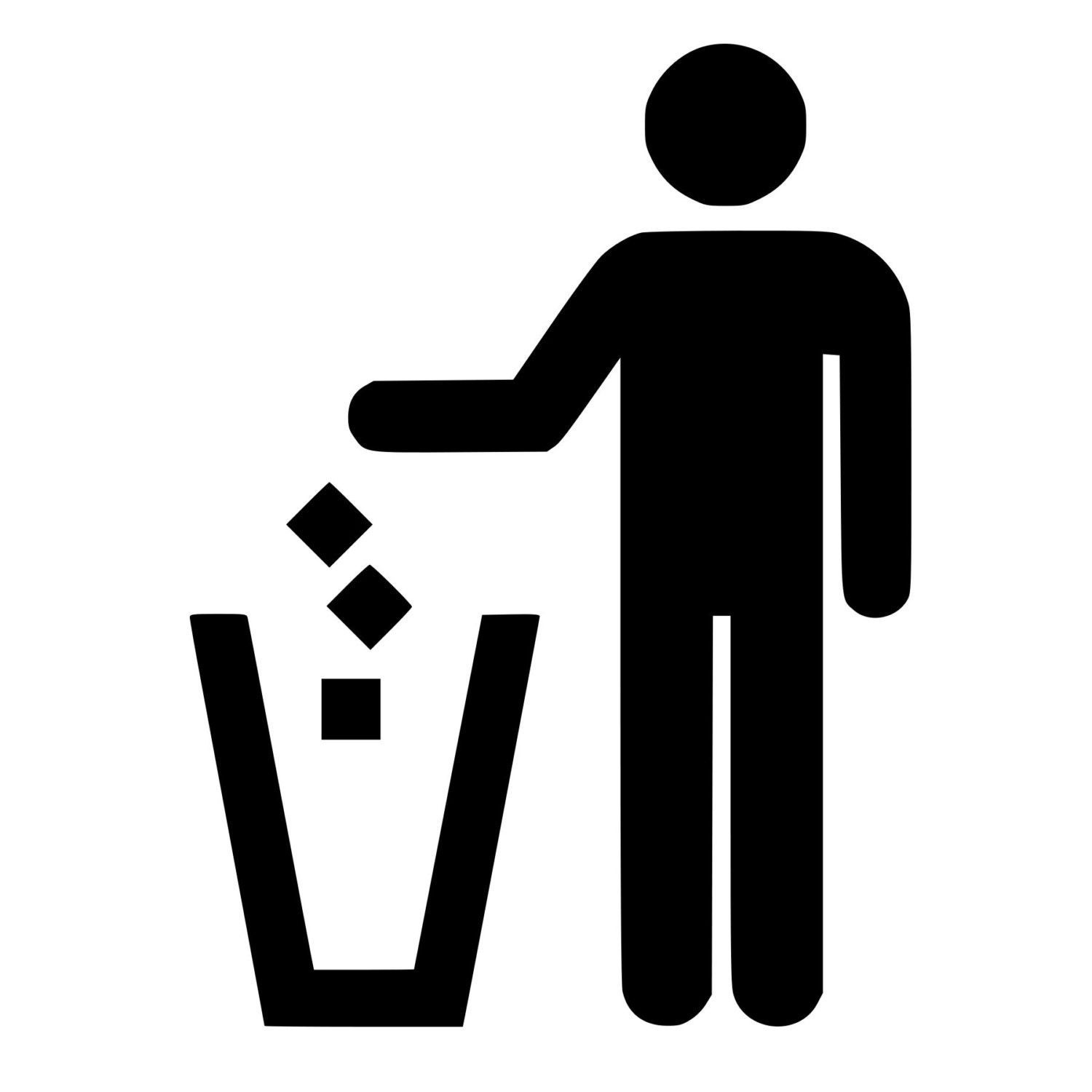 1500x1500 Trash Can Symbol Die Cut Decal Car Window Wall Bumper Phone Laptop