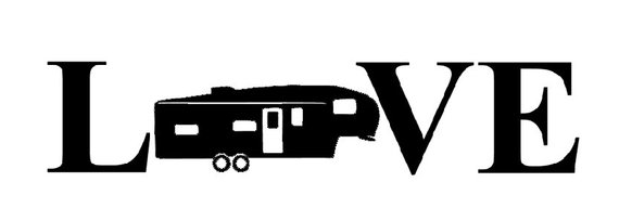 570x192 Vinyl Decal 5th Wheel Trailer Silhouette Love
