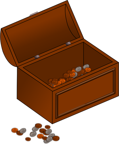 414x500 Vector Clip Art Of An Open And A Closed Treasure Chest Public