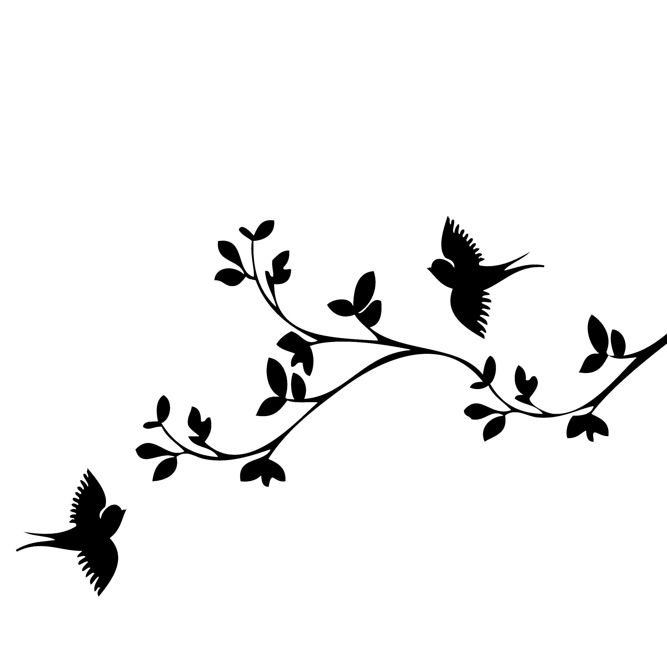 2292x2292 Drawn Lovebird Branch Silhouette Clip Art