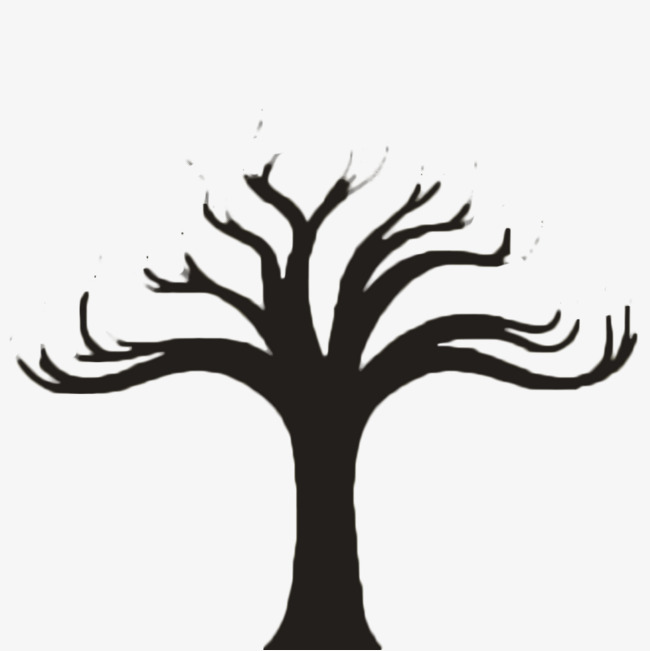 650x651 No Leaves Of Trees, Black And White, Silhouette, Plant Png Image