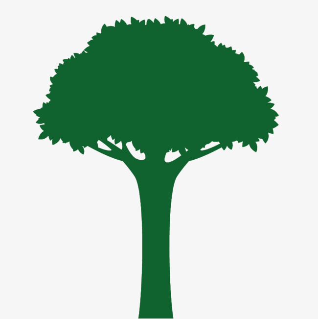 650x651 A Green Tree Silhouette, Green, Sketch, Tree Png Image And Clipart