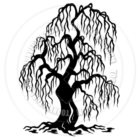 460x460 Cartoon Willow Tree Silhouette By Clairev Toon Vectors Eps