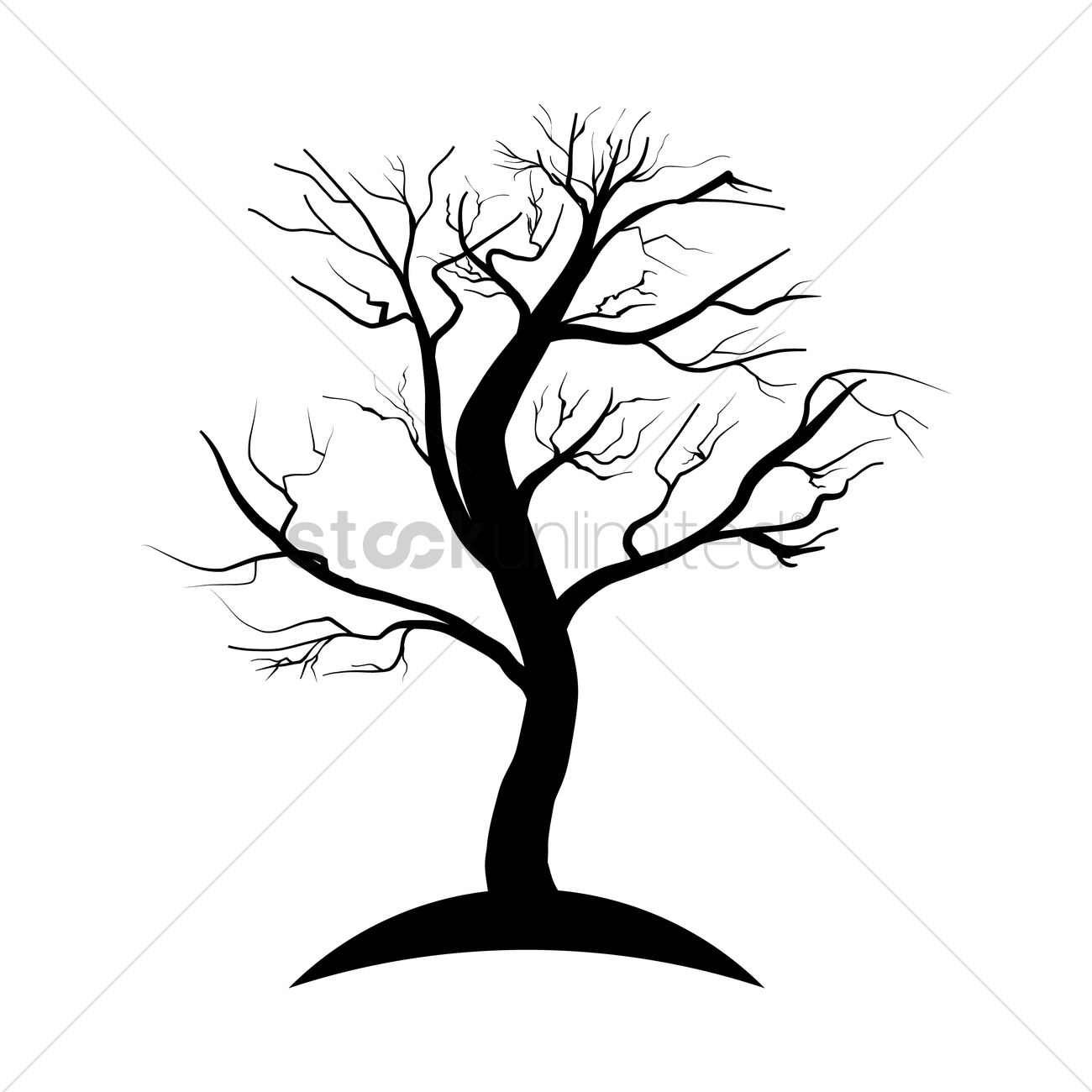 1300x1300 Dead Tree Silhouette Vector Image