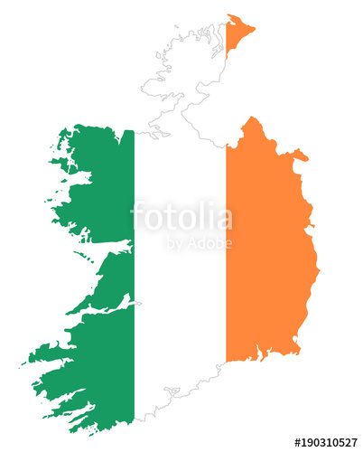 402x500 Republic Of Ireland Flag In Country Silhouette. Landmass