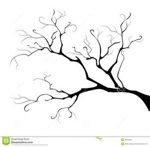 300x294 Black Silhouette Is Thin Branch Of Tree On A White Background