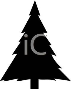 239x300 Christmas Tree Silhouette Clipart Image Of A Black And White