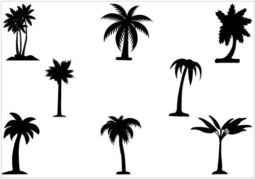 500x350 Palm Tree Silhouette Vector Pack Silhouette Clip Art
