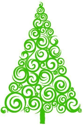355x532 Swirly Christmas Tree Vinyl Decal Choice By Personalizedbypenny