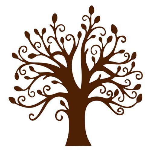 500x500 Chocolate Brown Tree Vinyl Wall Sticker Decal 22amazonhome
