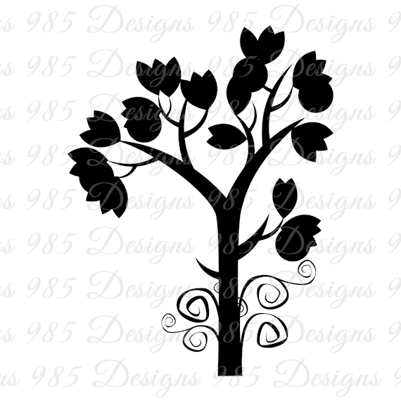 570x570 Tree With Swirls Svg For Cricut And By 985 Graphic Designs On Zibbet