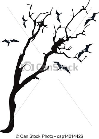 334x470 Tree With Bird Flying. Tree With Birds Flying Silhouette Vector