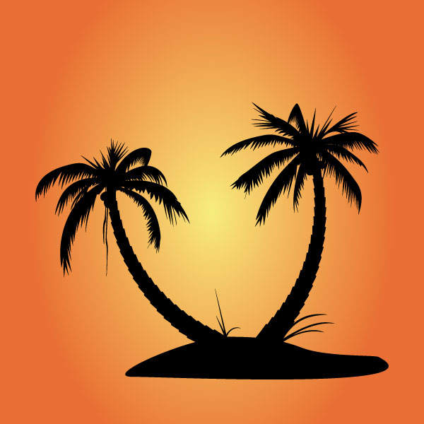 600x600 Free Vector Palm Tree Silhouettes Summer Vector Free Download