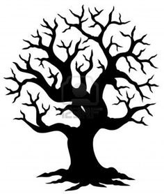 236x278 Simple Tree Silhouette Leafy Tree Silhouette Royalty Free Stock