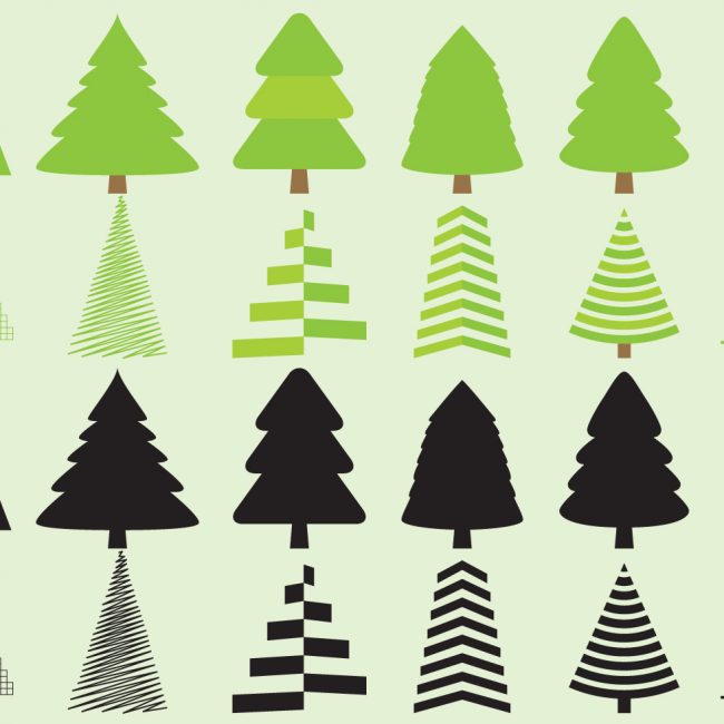 650x650 Free Vector Christmas Tree Silhouette Vectors
