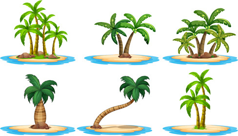 488x280 Coconut Palm Tree Silhouette Free Vector Download (9,935 Free