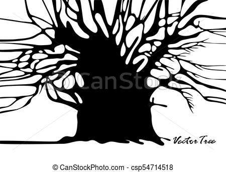 450x343 Tree Silhouette Without Leaves. Tree Without Foliage Vector