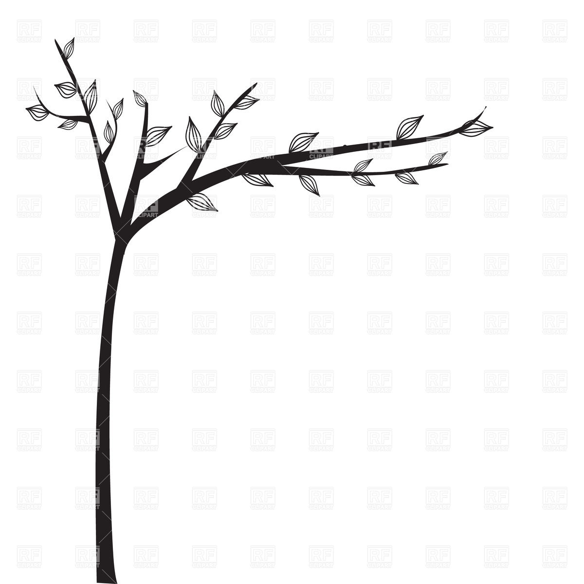 1200x1200 Abstract Black Tree Silhouette Royalty Free Vector Clip Art Image