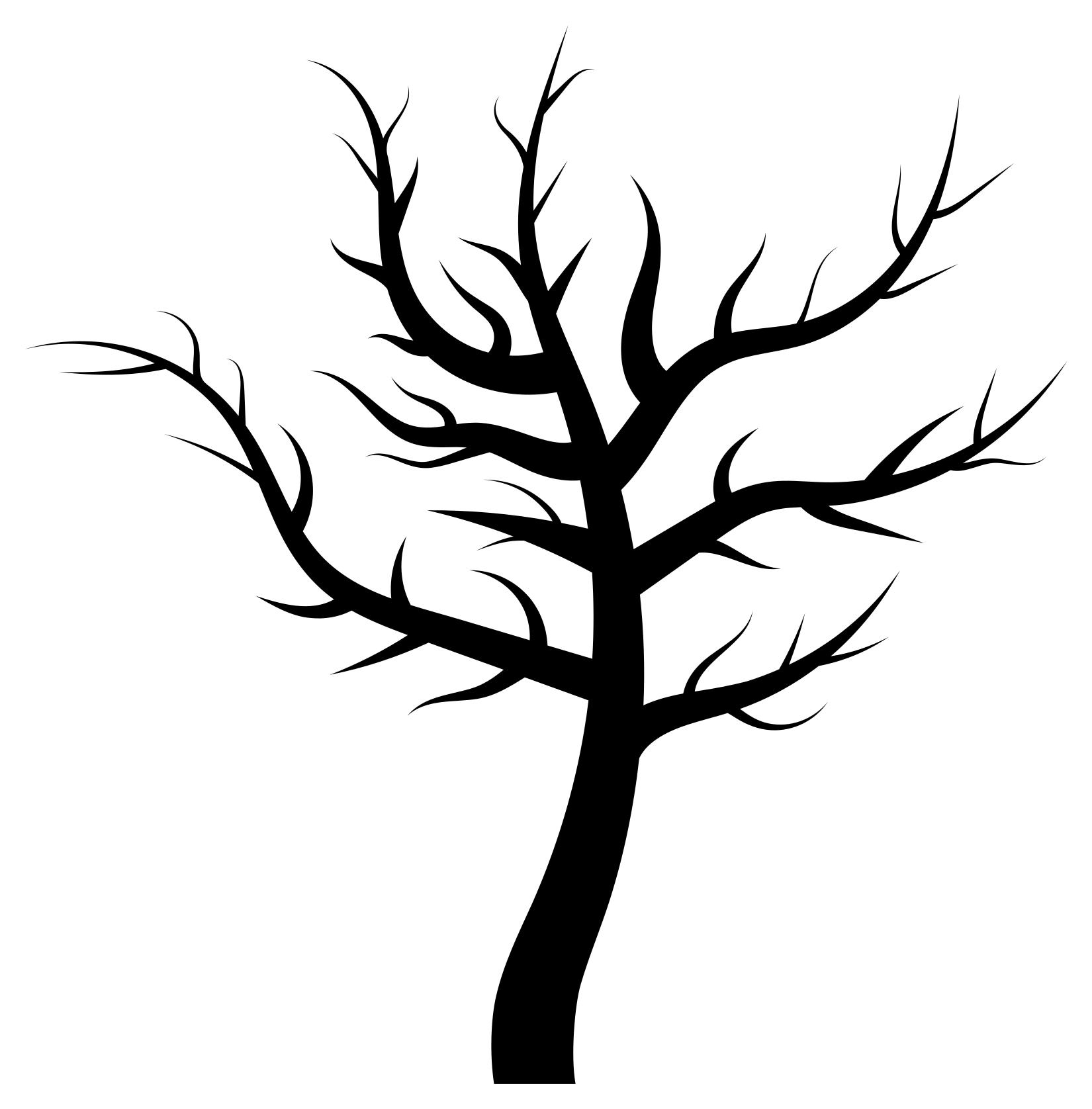 1650x1676 Barren Tree Silhouette 3 Clipart