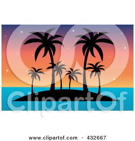 450x470 Royalty Free (Rf) Clipart Of Palm Tree Silhouettes, Illustrations
