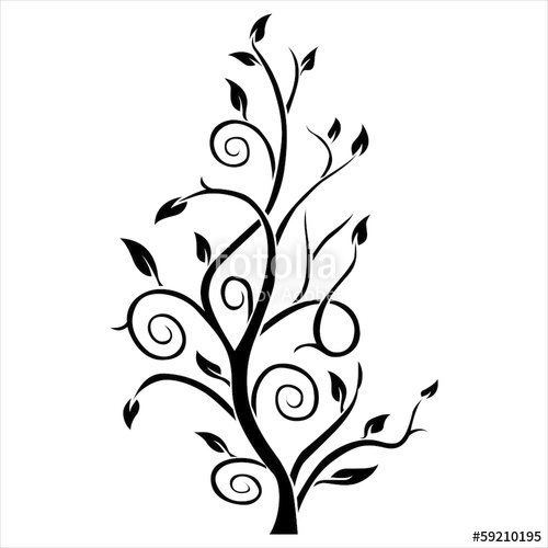 500x500 Abstract Tree Silhouette. Tattoo. Vector Stock Image And Royalty