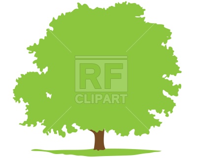 400x320 Deciduous Tree Silhouette Royalty Free Vector Clip Art Image