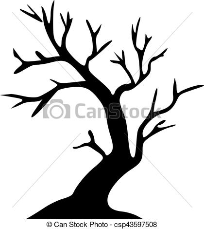 420x470 Leafless Tree Halloween Tree Vector Clipart