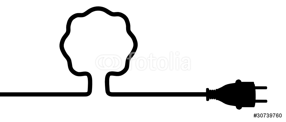 1000x428 Power Plug Tree Silhouette Wall Sticker Wall Stickers