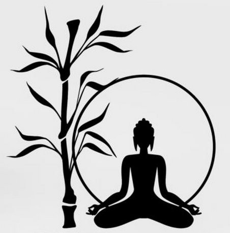 452x458 Buddha Wall Sticker Buddha Tree Bamboo Relaxation Zen Meditation