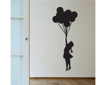 350x280 Floating Balloons Vinyl Decals Silhouette Wall Art Sticker