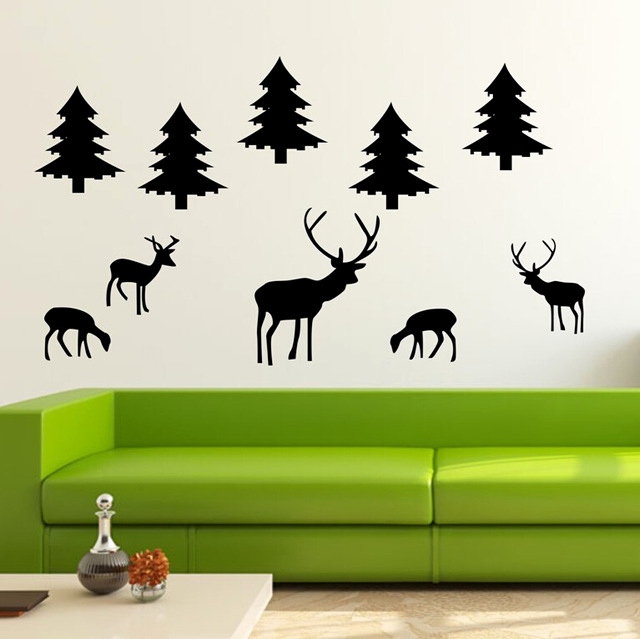 640x639 Large Childrens Wall Decals Elegant Diy Large Tree Deer Animals