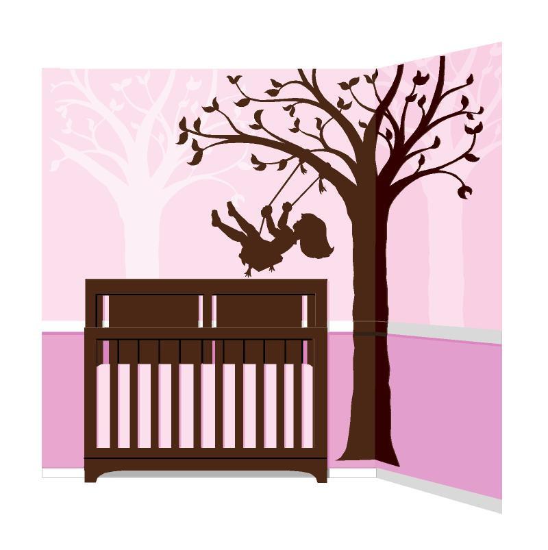 800x803 Silhouette Swing Wall Mural Elephants On The Wall