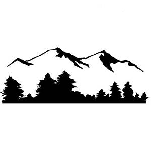 300x300 Mountain And Tree Skyline Vinyl Wall Art Decal Sticker