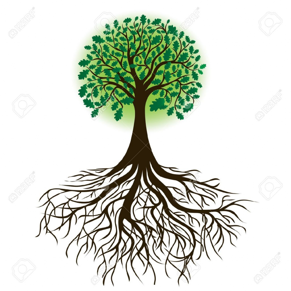 1024x1024 Drawing Of A Tree With Roots Best Tree Silhouette Ideas