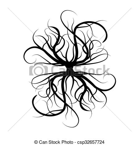 450x470 Roots Tree Black Silhouette Tattoo. Roots Tree Black Vector